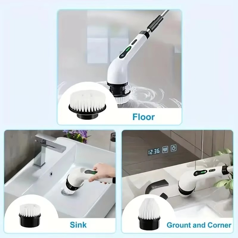 TurboScrub Pro Rechargeable Electric Spin Scrubber – Cordless Turbo Cleaning Brush