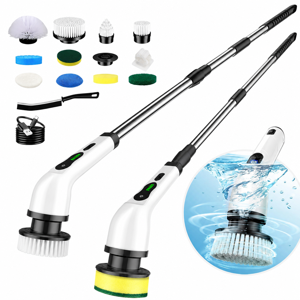 TurboScrub Pro Rechargeable Electric Spin Scrubber – Cordless Turbo Cleaning Brush