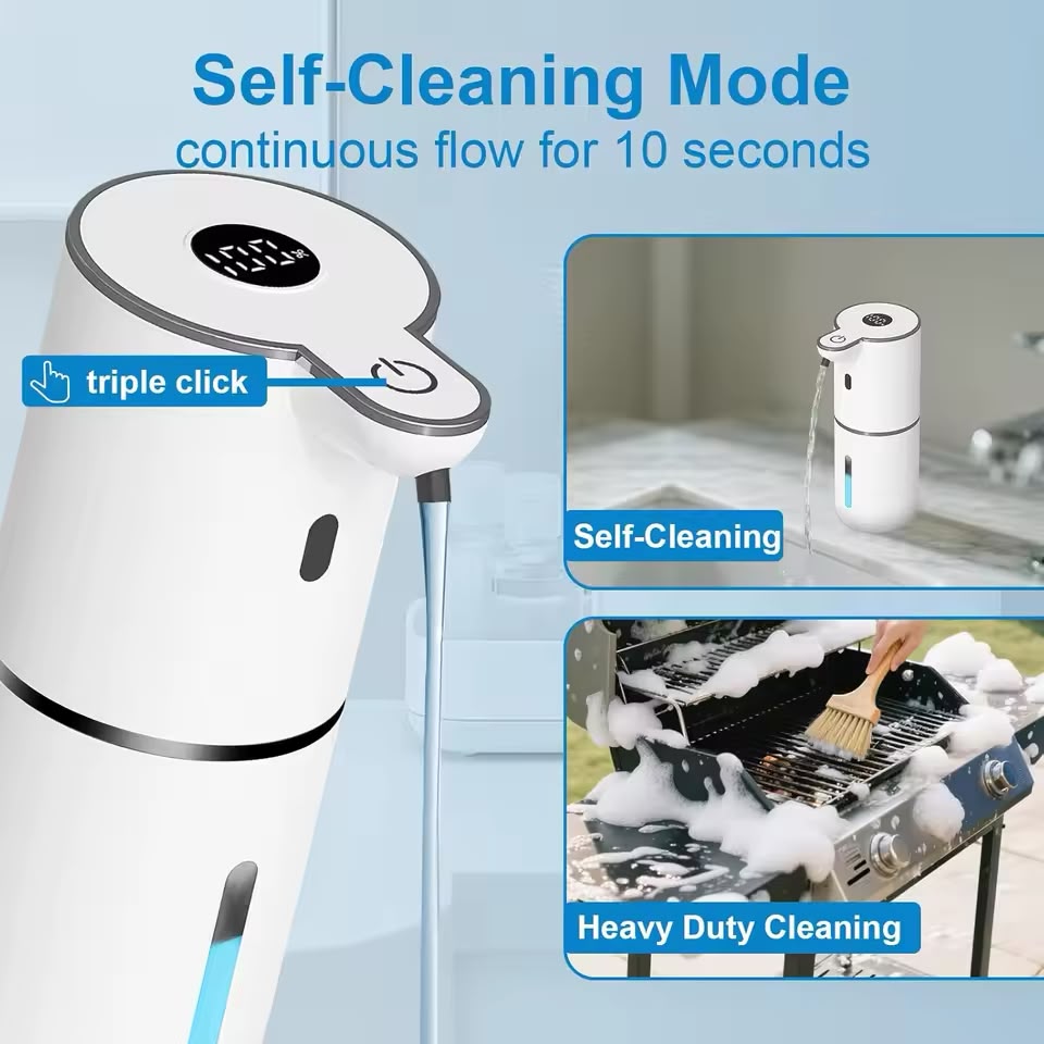 HygenPro Touchless Foaming Soap Dispenser – 380ml USB Rechargeable, 4-Level Adjustable