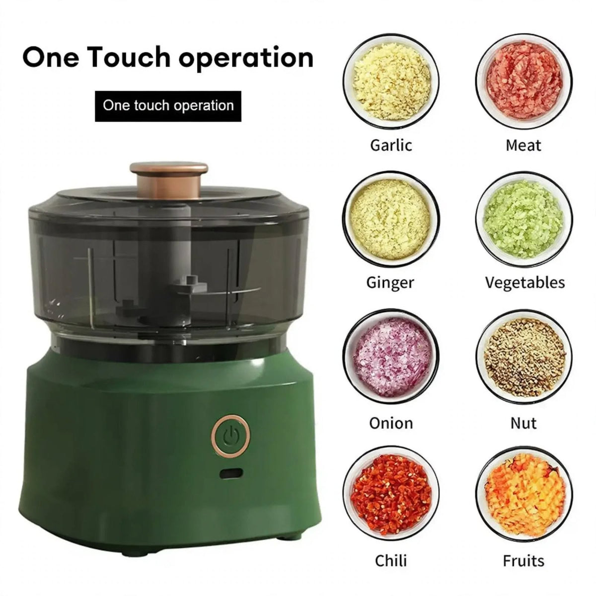 Electric Garlic Chopper, Mini Portable Veggie Chopper, 250ML Garlic Grinder Masher Onion Grinder, Blender To Vegetable, Wireless Food Processor For Ginger, Chili, Fruit, Meat